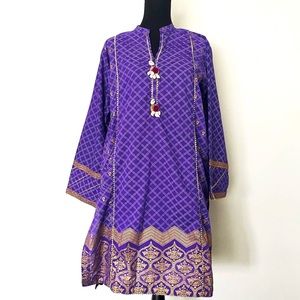 - Pakistani Designer Gul Ahmed Kurta in Purple NWT